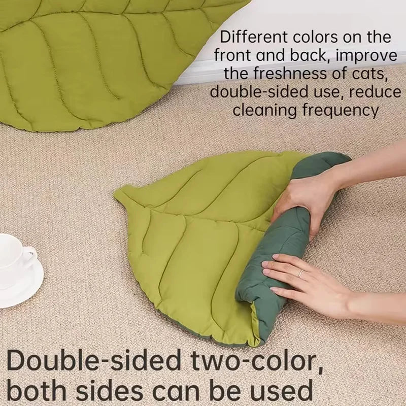 Cama de gato en forma de hoja