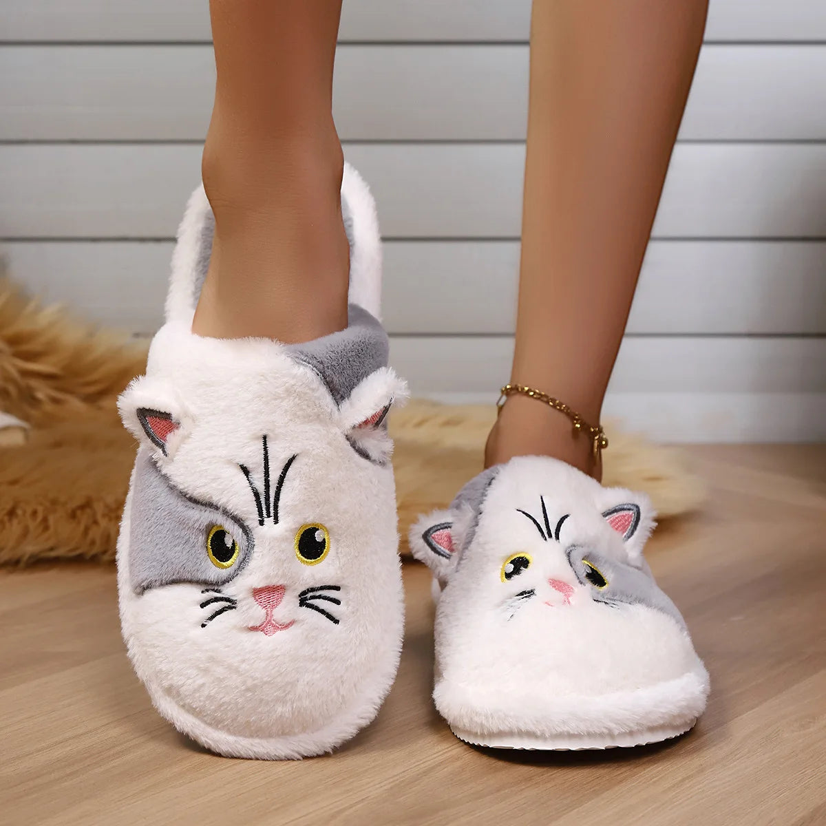 Zapatillas Gato Kawaii de Felpa