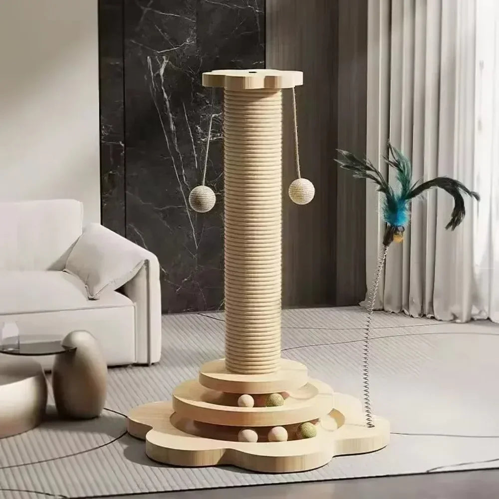 Plataforma giratoria interactiva para gatos
