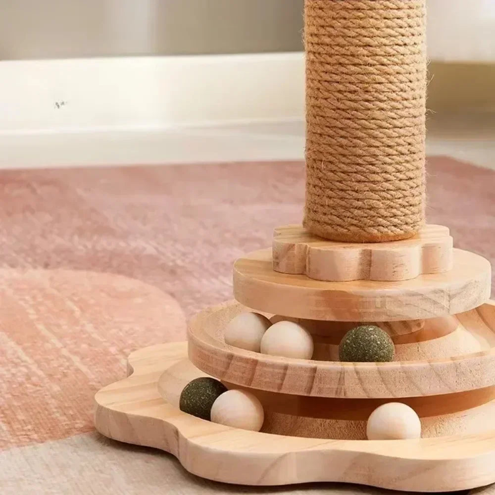 Plataforma giratoria interactiva para gatos