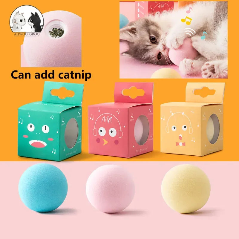 Bola interactiva para gatos con sonidos inteligentes