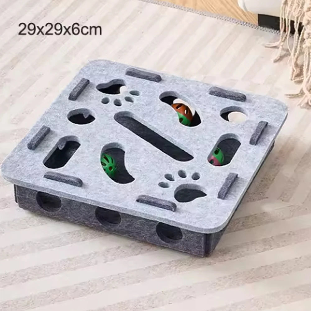 Rascador Interactivo para Gatos Felpa Gris Talla L