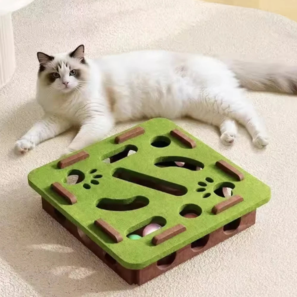 Rascador Interactivo para Gatos Felpa Gris Talla L