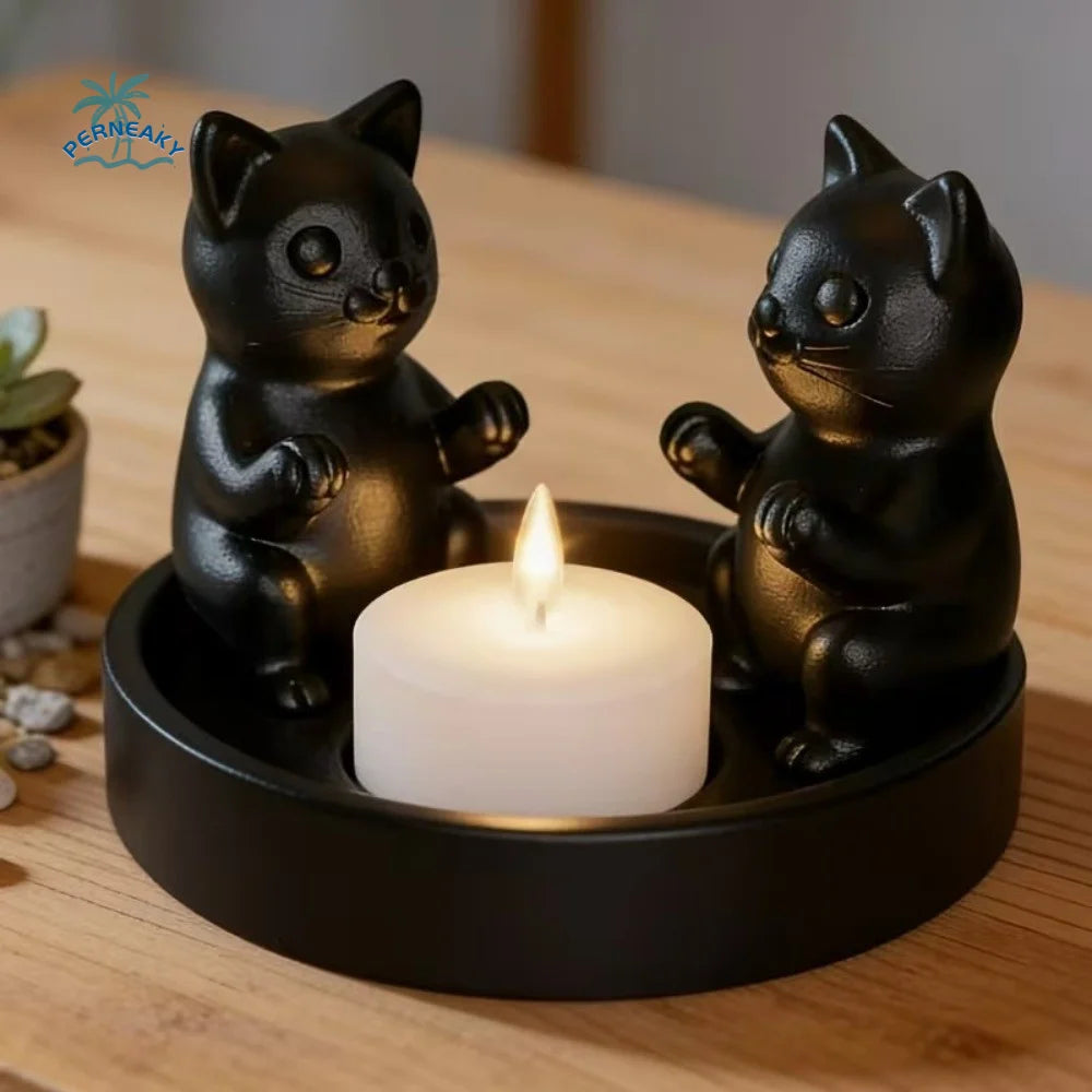 Candelabro gatos negros