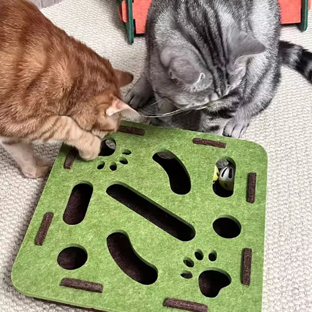 Rascador Interactivo para Gatos Felpa Gris Talla L