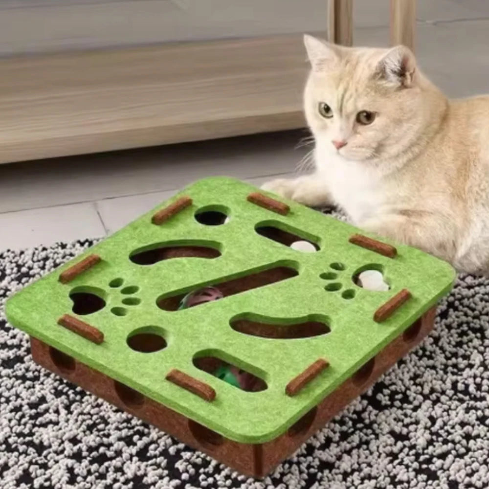 Rascador Interactivo para Gatos Felpa Gris Talla L