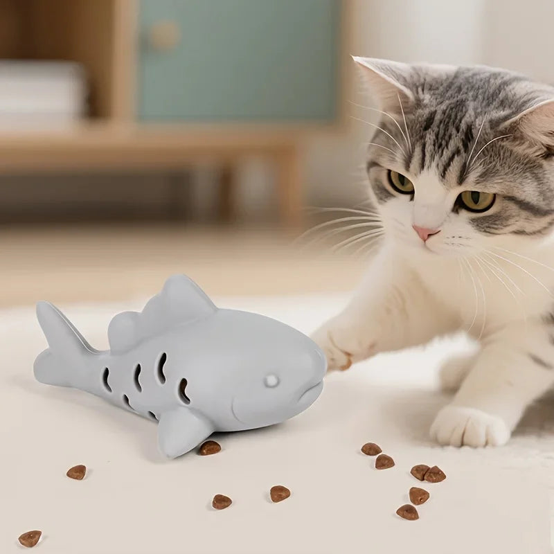 Juguete Tiburón Dispensador de Snacks para Gatos | 12cm