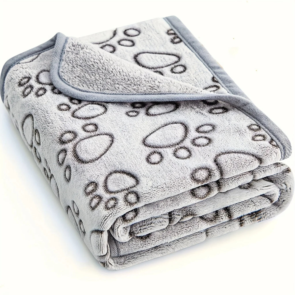 Manta acogedora para gatos con estampado de huellas