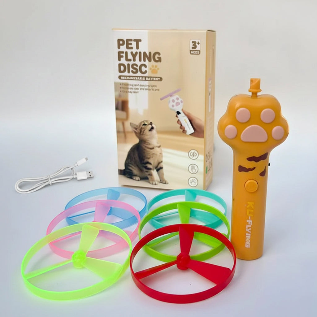 Lanzador de discos para gatos
